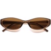 image:imageSOJOS Trendy Cat Eye Womens SunglassesRetro Skinny Chic Narrow Oval 90s Slim Small Cute Sunnies SJ2753BrownBrown