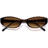 image:imageSOJOS Trendy Cat Eye Womens SunglassesRetro Skinny Chic Narrow Oval 90s Slim Small Cute Sunnies SJ2753TortoiseBrown Grading