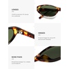 image:imageSOJOS Trendy Cat Eye Womens SunglassesRetro Skinny Chic Narrow Oval 90s Slim Small Cute Sunnies SJ2753TortoiseGreen