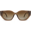 image:imageSOJOS Trendy Cute Cat Eye Polarized Sunglasses for Women Fashion Cateye Womens Sunnies SJ2237Crystal Brown