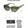 image:imageSOJOS Trendy Cute Cat Eye Polarized Sunglasses for Women Fashion Cateye Womens Sunnies SJ2237Crystal Olive Green