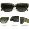 image:imageSOJOS Trendy Cute Cat Eye Polarized Sunglasses for Women Fashion Cateye Womens Sunnies SJ2237Crystal Olive Green