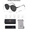 image:imageSOJOS Trendy Designer Hexagon Round Sunglasses for Women Fashion Big Shades Geometric Women Sunglasses SJ2181Black