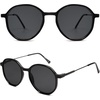 image:imageSOJOS Trendy Designer Hexagon Round Sunglasses for Women Fashion Big Shades Geometric Women Sunglasses SJ2181Black