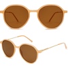 image:imageSOJOS Trendy Designer Hexagon Round Sunglasses for Women Fashion Big Shades Geometric Women Sunglasses SJ2181Light Brown