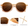 image:imageSOJOS Trendy Designer Hexagon Round Sunglasses for Women Fashion Big Shades Geometric Women Sunglasses SJ2181Light Brown