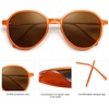 image:imageSOJOS Trendy Designer Hexagon Round Sunglasses for Women Fashion Big Shades Geometric Women Sunglasses SJ2181Orange