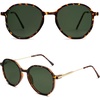 image:imageSOJOS Trendy Designer Hexagon Round Sunglasses for Women Fashion Big Shades Geometric Women Sunglasses SJ2181Tortoise
