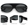 image:imageSOJOS Trendy Flat Top Polarized Sunglasses for Women Men Retro Chunky Frame Oval Lens Sun Glasses SJ2279Black
