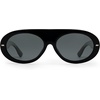 image:imageSOJOS Trendy Flat Top Polarized Sunglasses for Women Men Retro Chunky Frame Oval Lens Sun Glasses SJ2279Black