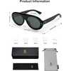 image:imageSOJOS Trendy Flat Top Polarized Sunglasses for Women Men Retro Chunky Frame Oval Lens Sun Glasses SJ2279Black