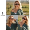 image:imageSOJOS Trendy Flat Top Polarized Sunglasses for Women Men Retro Chunky Frame Oval Lens Sun Glasses SJ2279Black