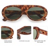 image:imageSOJOS Trendy Flat Top Polarized Sunglasses for Women Men Retro Chunky Frame Oval Lens Sun Glasses SJ2279Brown