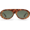 image:imageSOJOS Trendy Flat Top Polarized Sunglasses for Women Men Retro Chunky Frame Oval Lens Sun Glasses SJ2279Brown