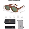 image:imageSOJOS Trendy Flat Top Polarized Sunglasses for Women Men Retro Chunky Frame Oval Lens Sun Glasses SJ2279Brown