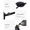 image:imageSOJOS Trendy Hexagonal Polarized Sunglasses for Women Men Retro Fashion Irregular Rhombus Shades UV400 Protection SJ1259Black