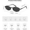image:imageSOJOS Trendy Hexagonal Polarized Sunglasses for Women Men Retro Fashion Irregular Rhombus Shades UV400 Protection SJ1259Black