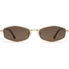 image:imageSOJOS Trendy Hexagonal Polarized Sunglasses for Women Men Retro Fashion Irregular Rhombus Shades UV400 Protection SJ1259Brown