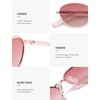 image:imageSOJOS Trendy Oval Cat Eye Polarized Sunglasses for Women Men Chic 80s 90s Retro Fashion Sunnies SJ1279Rose GoldGradient Pink