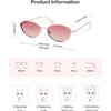 image:imageSOJOS Trendy Oval Cat Eye Polarized Sunglasses for Women Men Chic 80s 90s Retro Fashion Sunnies SJ1279Rose GoldGradient Pink
