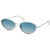image:imageSOJOS Trendy Oval Cat Eye Polarized Sunglasses for Women Men Chic 80s 90s Retro Fashion Sunnies SJ1279SilverGradient Blue