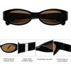 image:imageSOJOS Trendy Oval Polarized Sunglasses Womens Retro Narrow Chic Thin Y2k Sunnies SJ2364BlackBrown