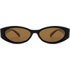 image:imageSOJOS Trendy Oval Polarized Sunglasses Womens Retro Narrow Chic Thin Y2k Sunnies SJ2364BlackBrown