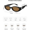 image:imageSOJOS Trendy Oval Polarized Sunglasses Womens Retro Narrow Chic Thin Y2k Sunnies SJ2364BlackBrown