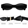 image:imageSOJOS Trendy Oval Polarized Sunglasses Womens Retro Narrow Chic Thin Y2k Sunnies SJ2364BlackGrey