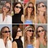 image:imageSOJOS Trendy Oval Polarized Sunglasses Womens Retro Narrow Chic Thin Y2k Sunnies SJ2364Dark GreenBrown