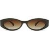 image:imageSOJOS Trendy Oval Polarized Sunglasses Womens Retro Narrow Chic Thin Y2k Sunnies SJ2364Dark GreenBrown