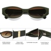 image:imageSOJOS Trendy Oval Polarized Sunglasses Womens Retro Narrow Chic Thin Y2k Sunnies SJ2364Dark GreenBrown