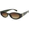 image:imageSOJOS Trendy Oval Polarized Sunglasses Womens Retro Narrow Chic Thin Y2k Sunnies SJ2364Dark GreenBrown