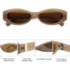 image:imageSOJOS Trendy Oval Polarized Sunglasses Womens Retro Narrow Chic Thin Y2k Sunnies SJ2364Light BrownBrown