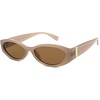 image:imageSOJOS Trendy Oval Polarized Sunglasses Womens Retro Narrow Chic Thin Y2k Sunnies SJ2364Light BrownBrown