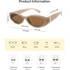 image:imageSOJOS Trendy Oval Polarized Sunglasses Womens Retro Narrow Chic Thin Y2k Sunnies SJ2364Light BrownBrown