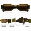 image:imageSOJOS Trendy Oval Polarized Sunglasses Womens Retro Narrow Chic Thin Y2k Sunnies SJ2364Olive GreenBrown