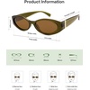 image:imageSOJOS Trendy Oval Polarized Sunglasses Womens Retro Narrow Chic Thin Y2k Sunnies SJ2364Olive GreenBrown