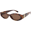 image:imageSOJOS Trendy Oval Polarized Sunglasses Womens Retro Narrow Chic Thin Y2k Sunnies SJ2364TortoiseBrown