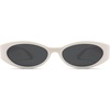 image:imageSOJOS Trendy Oval Polarized Sunglasses Womens Retro Narrow Chic Thin Y2k Sunnies SJ2364WhiteGrey