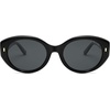 image:imageSOJOS Trendy Oval Polarized Sunglasses for Women Classic Round Retro UV Protection Shade SJ2675Black Frame Grey Lens