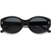 image:imageSOJOS Trendy Oval Polarized Sunglasses for Women Classic Round Retro UV Protection Shade SJ2675Black Frame Grey Lens