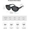image:imageSOJOS Trendy Oval Polarized Sunglasses for Women Classic Round Retro UV Protection Shade SJ2675Black Frame Grey Lens