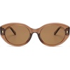 image:imageSOJOS Trendy Oval Polarized Sunglasses for Women Classic Round Retro UV Protection Shade SJ2675Brown Frame Brown Lens