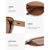 image:imageSOJOS Trendy Oval Polarized Sunglasses for Women Classic Round Retro UV Protection Shade SJ2675Brown Frame Brown Lens