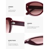 image:imageSOJOS Trendy Oval Polarized Sunglasses for Women Classic Round Retro UV Protection Shade SJ2675Dark Red Frame Red Grading Lens