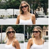 image:imageSOJOS Trendy Oval Polarized Sunglasses for Women Classic Round Retro UV Protection Shade SJ2675Dark Red Frame Red Grading Lens