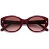 image:imageSOJOS Trendy Oval Polarized Sunglasses for Women Classic Round Retro UV Protection Shade SJ2675Dark Red Frame Red Grading Lens