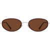 image:imageSOJOS Trendy Oval Polarized Sunglasses for Women Men 80s 90s Chic Retro Vintage Sunnies SJ1248Dark RedBrown