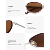 image:imageSOJOS Trendy Oval Polarized Sunglasses for Women Men 80s 90s Chic Retro Vintage Sunnies SJ1248Dark RedBrown